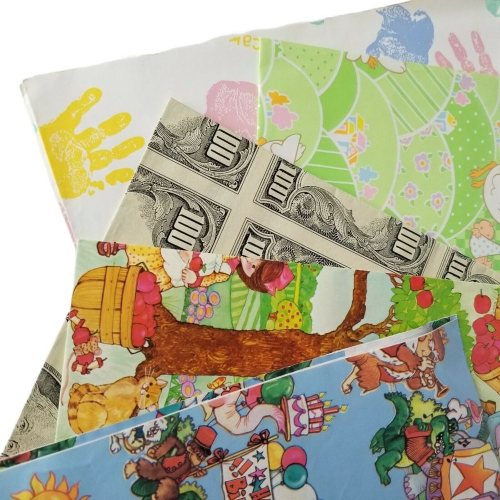 Wrapping paper lot of assorted sheets Variety